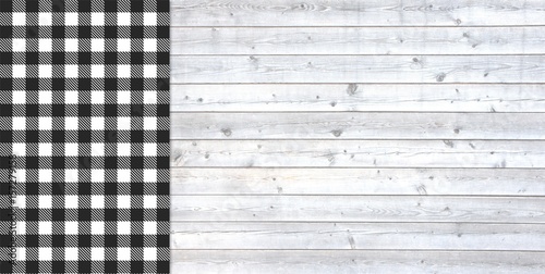 "Helles Holzbrett mit Tischdecke schwarz weiß" Stockfotos und