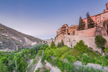 Hanging houses over valley in Cuenca, Spain