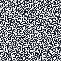 Memphis style hand drawn textured seamless pattern