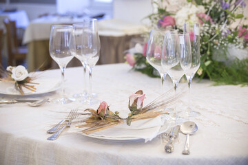 wedding, white, celebration, decoration, restaurant, romantic, table, dinner, de, marriage, flowers