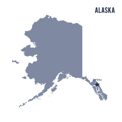 Vector State of Alaska isolated on white background.