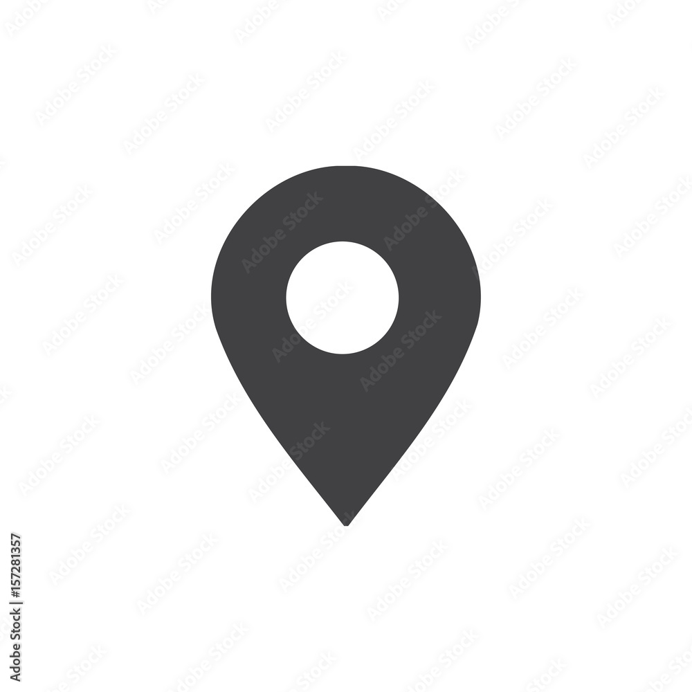 Poster map pointer icon in black on a white background. vector illustration