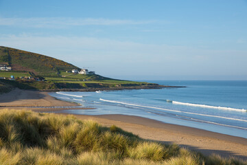 Woolacombe beach North Devon England UK in summer with blue sky