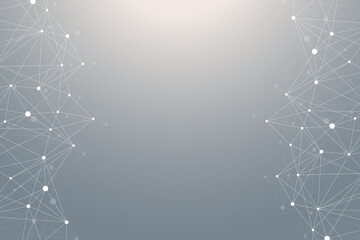 Geometric graphic background molecule and communication. Big data complex with compounds. Lines plexus, minimal array. Digital data visualization. Scientific cybernetic vector illustration.