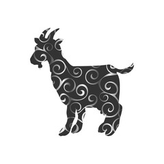Goat farm mammal color silhouette animal