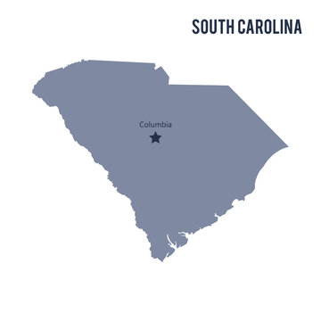 Vector map State of South Carolina isolated on white background.