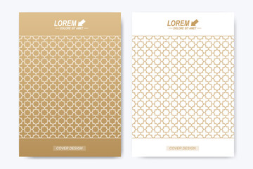 Modern vector template for brochure, Leaflet, flyer, advert, cover, catalog, poster, magazine or annual report. A4 size. Ramadan kareem design book layout. Abstract presentation with islamic style.