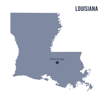 Vector map State of Louisiana isolated on white background.