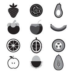 fruit Icon Set Vector Illustration