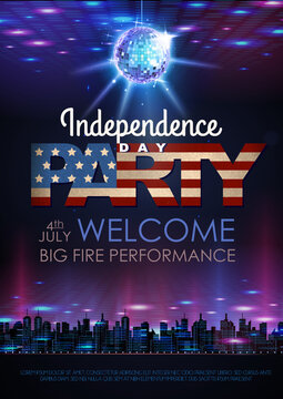Independence day disco party poster