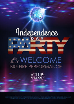 Independence day disco party poster