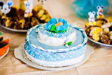 Blue baby cake