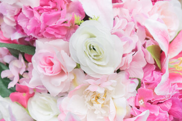 Fototapeta na wymiar Close up bright colorful pink flower 