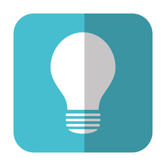 bulb light icon over blue square and white background. vector illustration