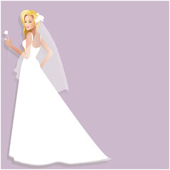 woman in wedding dress ,wedding card