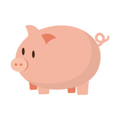 piggy bank icon over white background. colorful design. vector illustration