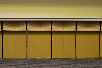 Big wall in large hall.