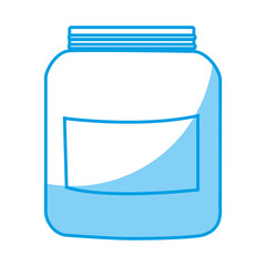 protein supplement bottle icon over white background. vector illustration