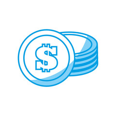 money coins icon over white background. vector illustration