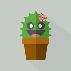 Cute Cactus Pot Vector Illustration