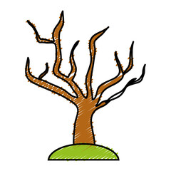 dry tree icon over white background. vector illustration
