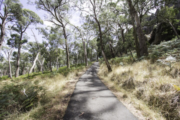 Hiking, Hanging Rock reserve, Victoria, Australia.
