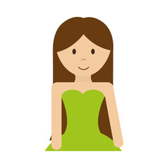 cartoon woman icon over white background. colorful design. vector illustration