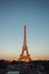 Fototapeta na wymiar Evening sky over the Eiffel Tower