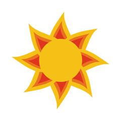 sun icon over white background. colorful design. vector illustration