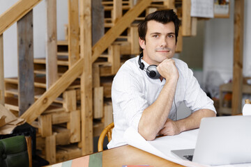 Young businessman in office