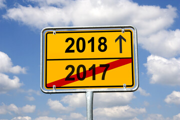 Wegweiser zeigt den Weg in die Zukunft