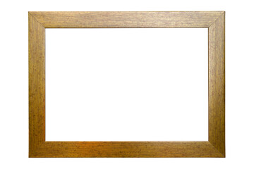 wooden photo frame on white background