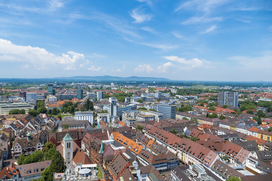 an aerial view over Freiburg