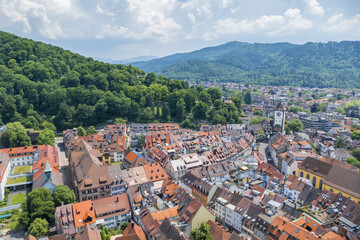Fototapeta na wymiar an aerial view over Freiburg