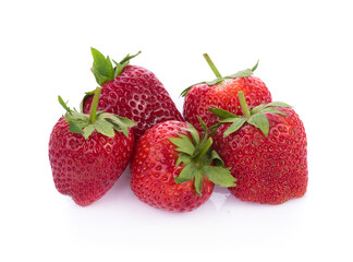 closeup strawberry isolated on white background
