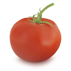 One red tomato isolated on white background