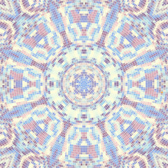 Seamless background pattern. Decorative symmetric mosaic.