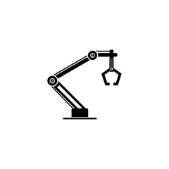Industrial machine robot arm vector icon