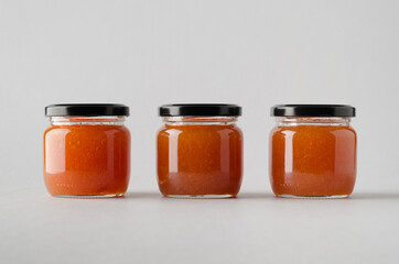 Quince Preserve Jar Mock-Up - Three Jars