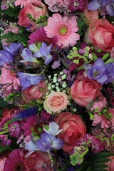 Colorful pink and purple wedding flowers