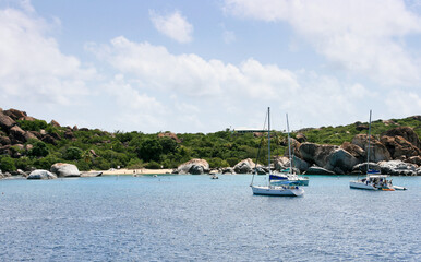 Fototapeta na wymiar Anchored Of The British Virgin Islands
