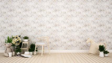 kid room or living area in home or apartment - 3D Rendering