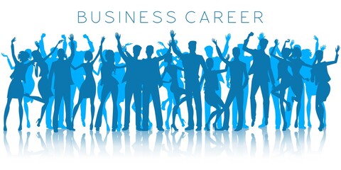 Naklejka premium Successful human silhouettes