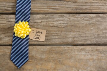 Obraz premium High angle view of necktie with greetings