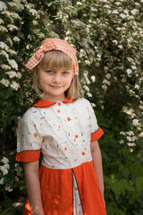 Girl in orange dress