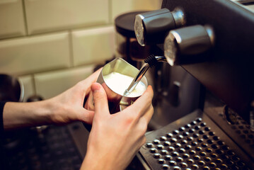 Making coffee barista