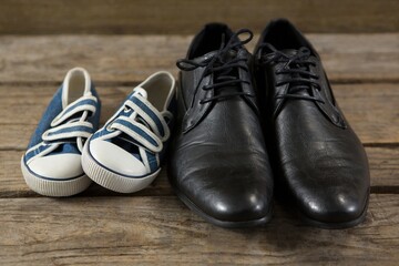 High angle view of shoes
