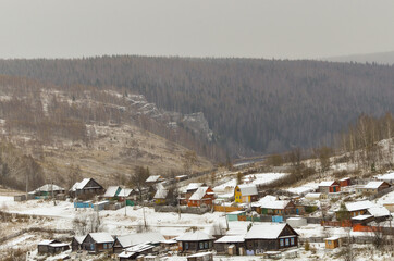 Village in a mountain valley