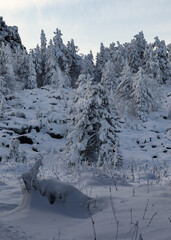 Mountains of the Middle Urals.Kachkanar. Winter landscape