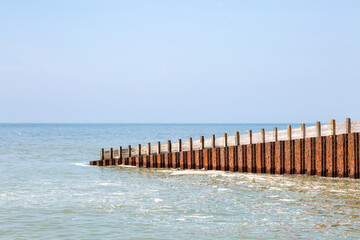 Coastal Landscape with Groyne in the Sea